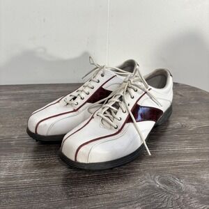 Callaway Golf Shoes Mens 9 White Red Spiked Athletic Sneaker Cleats Lace Up